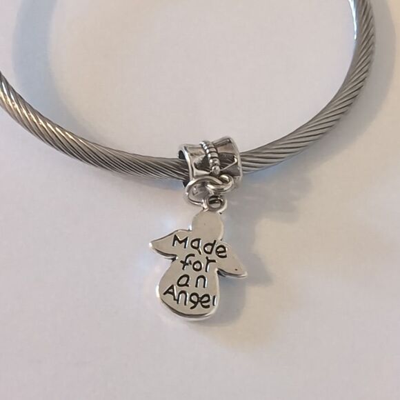Silver Angel Dangle Charm for Pandora Style Bracelet - Picture 4 of 4